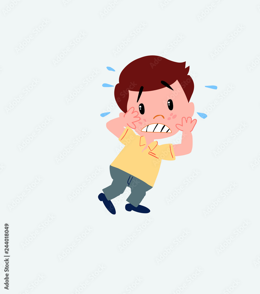 Businessman in casual style very alarmed takes the hands to the head. Businessman in casual style very alarmed takes the hands to the head.