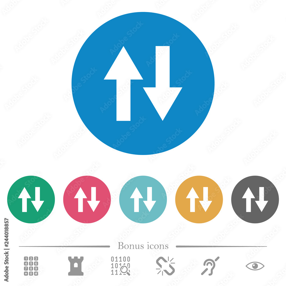 Data traffic flat round icons Data traffic flat round icons