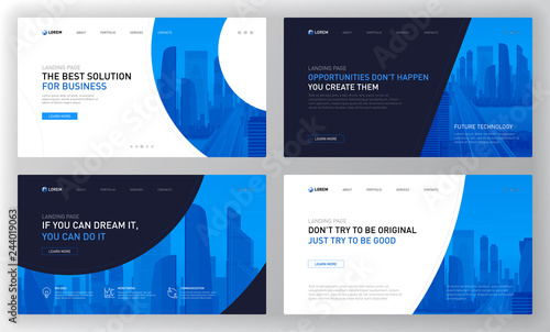 Landing pages templates set for business