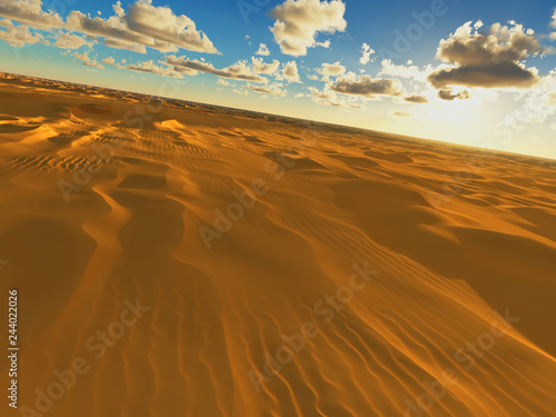 Tilted desert horizon 3d rendering design element background