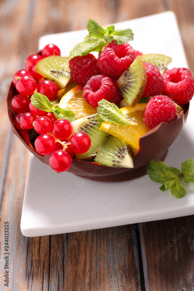 chocolate bowl with fruits chocolate bowl with fruits