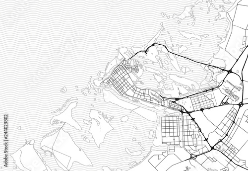 Area map of Abu Dhabi, United Arab Emirates