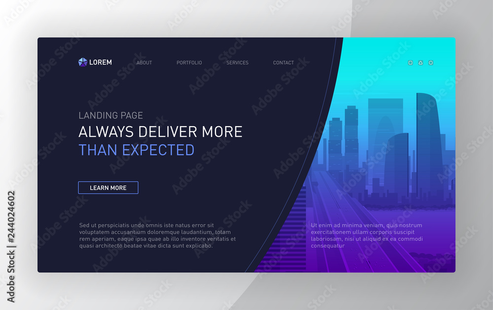 Landing page template for business - obrazy, fototapety, plakaty 