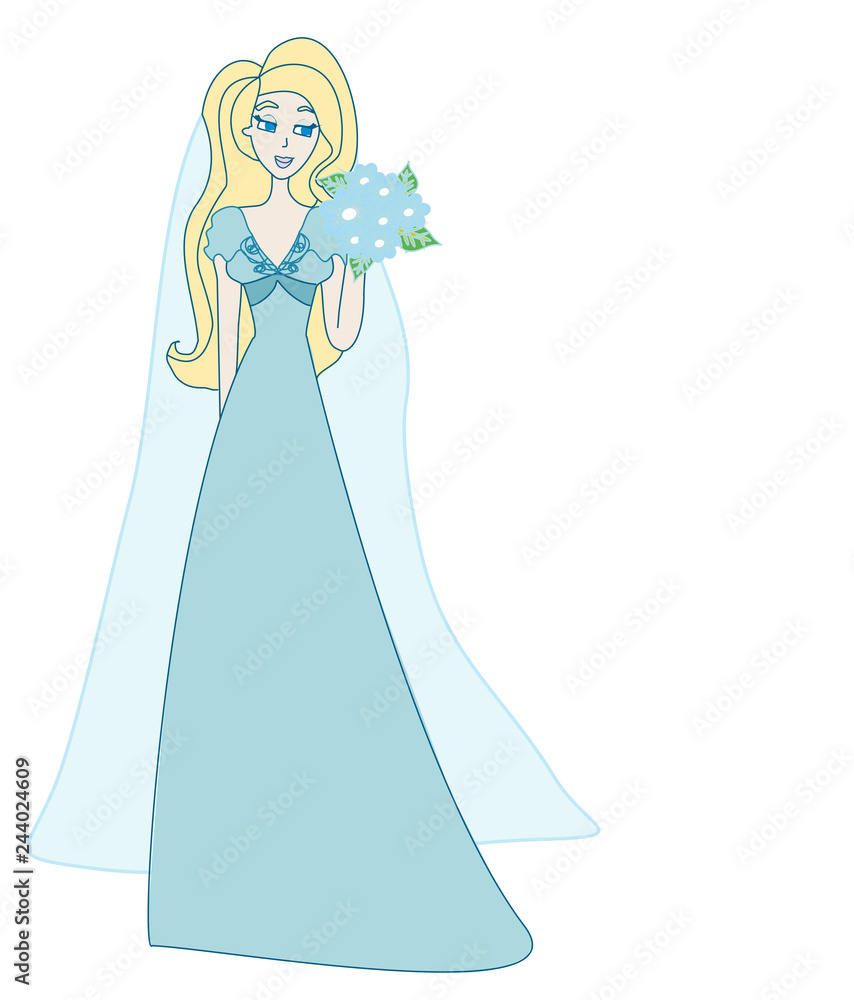Beautiful bride - doodle illustration Beautiful bride - doodle illustration