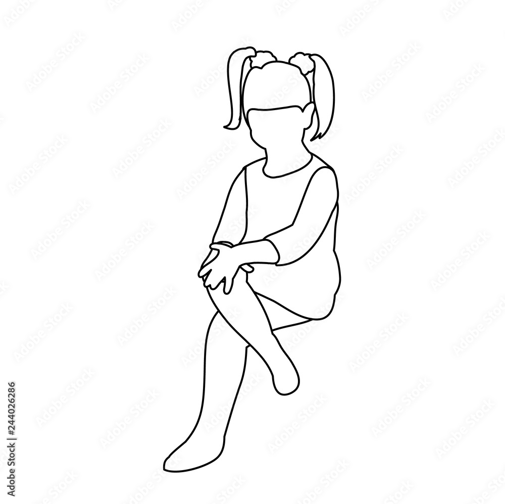 contour, child sits contour, child sits
