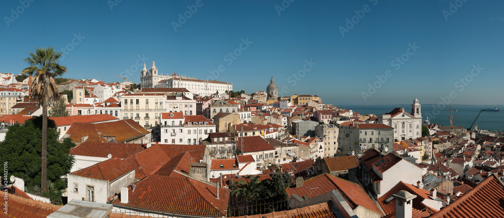 Lissabon Panorama Alfama und  Mosteiro De Sao Vicente De Fora