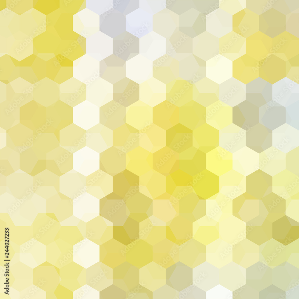 Abstract background consisting of yellow, white, gray hexagons. Geometric design for business presentations or web template banner flyer. Vector illustration Abstract background consisting of yellow, white, gray hexagons. Geometric design for business presentations or web template banner flyer. Vector illustration