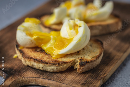 Soft Boiled Eggs for Breakfast with toast.