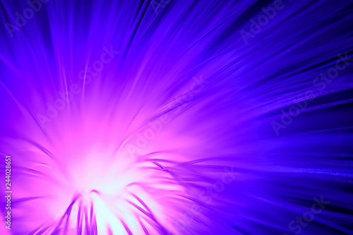 Colourful fibre optic light isolated on a black background