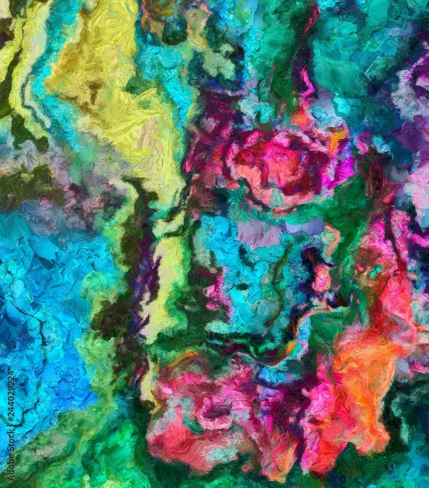 Dynamic hand-painted colorful abstract background. Amazing grunge original texture. Textured paint strokes on canvas. Simple close up backdrop. Beauty chaotic color splashes. Retro vintage style. Dynamic hand-painted colorful abstract background. Amazing grunge original texture. Textured paint strokes on canvas. Simple close up backdrop. Beauty chaotic color splashes. Retro vintage style.