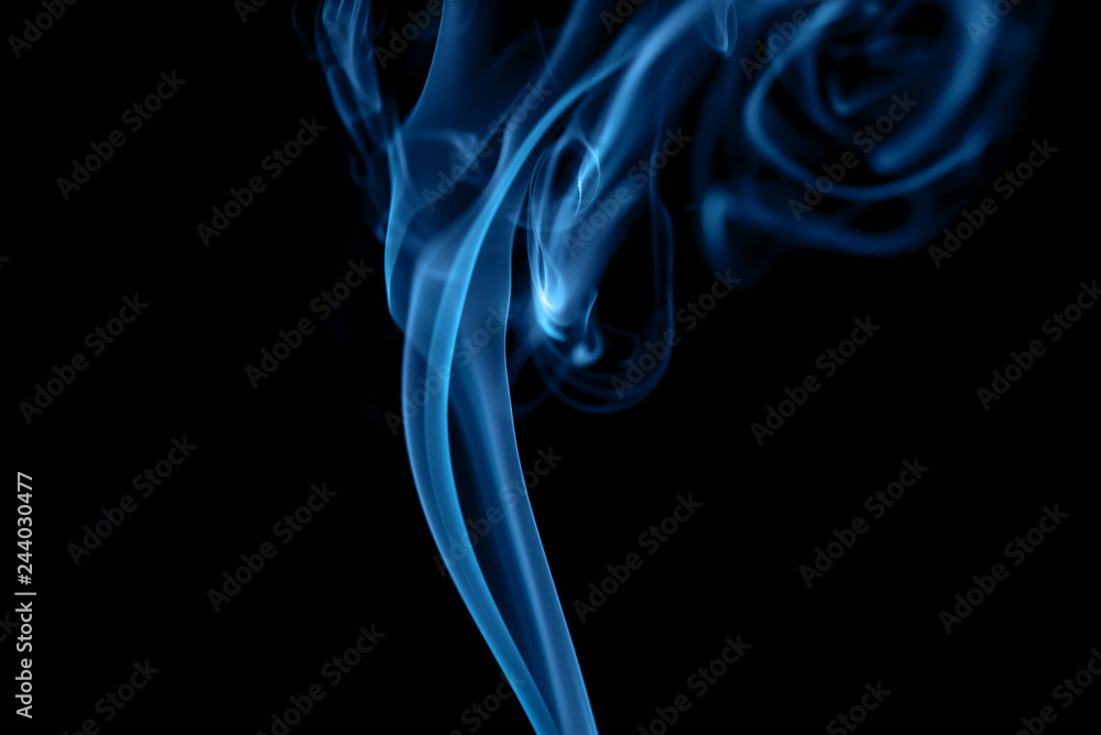 Blue Smoke on Black Background Blue Smoke on Black Background