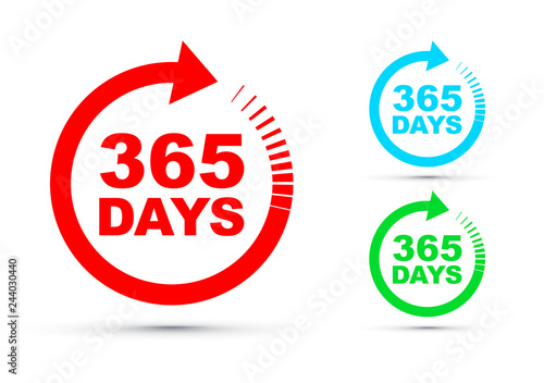 Three hundred and sixty five days a year icon set