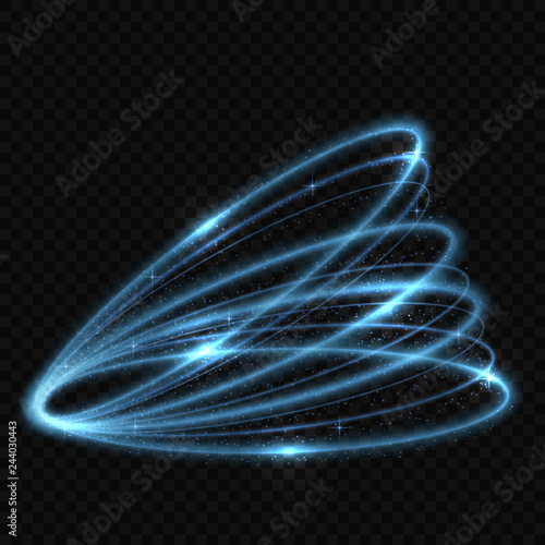 Vector circle neon light tracing effect