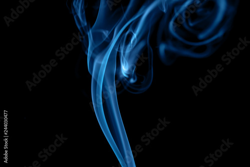 Blue Smoke on Black Background