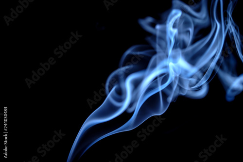 Blue Smoke on Black Background