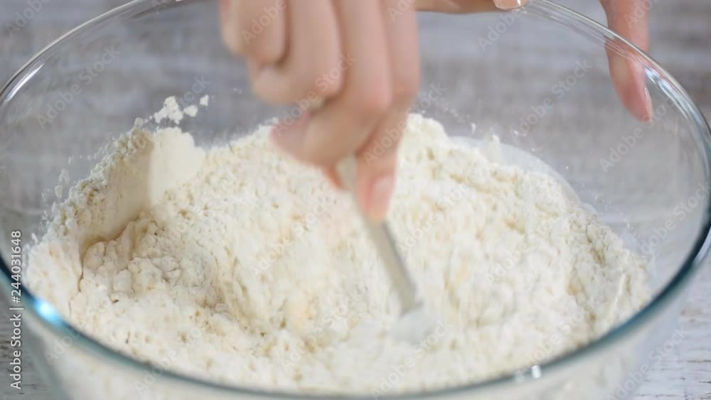 Cutting butter into flour to make Pastry Dough. Cutting butter into flour to make Pastry Dough.