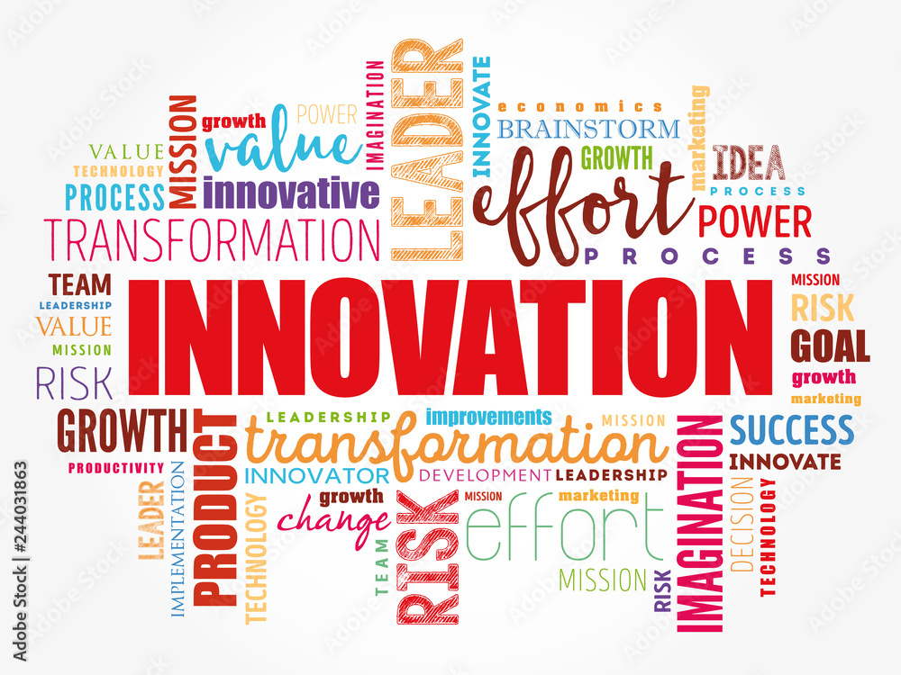 Fototapeta premium INNOVATION word cloud collage, business concept background