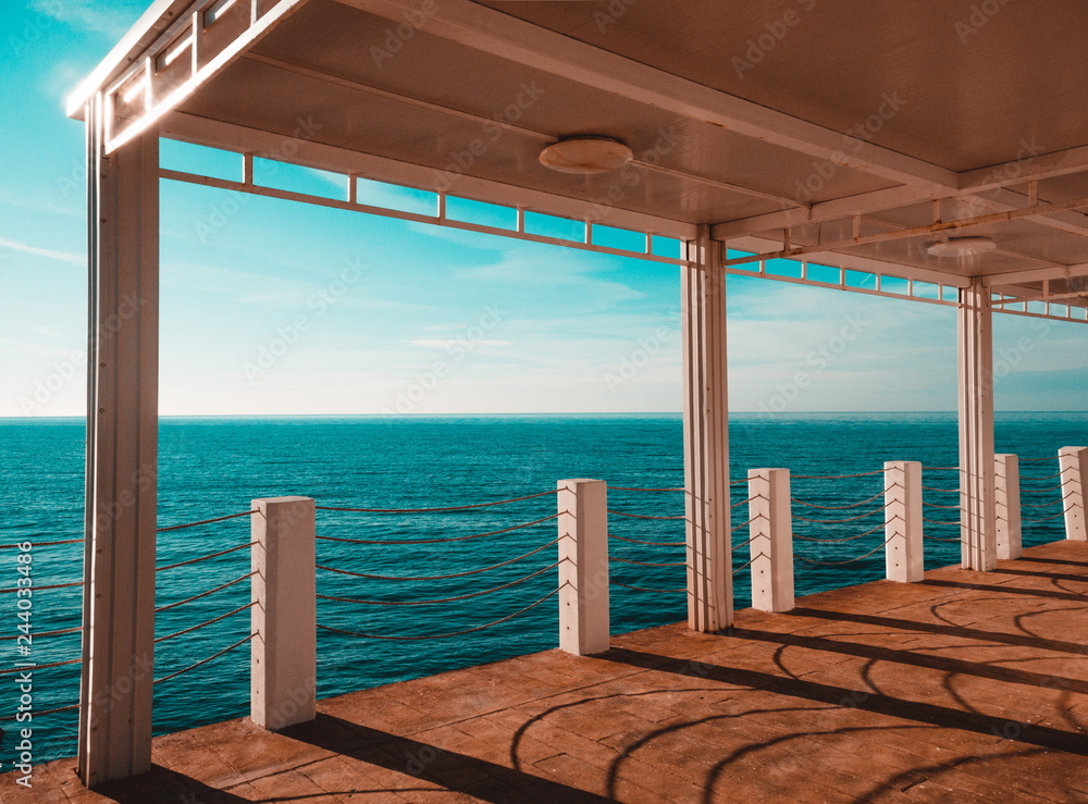 Beautiful sea and the deck. Batumi.Georgia