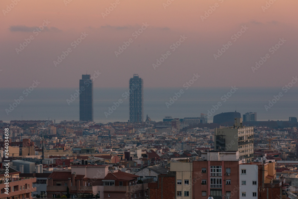 Fototapeta premium Skyline from Barcelona, Catalunya.