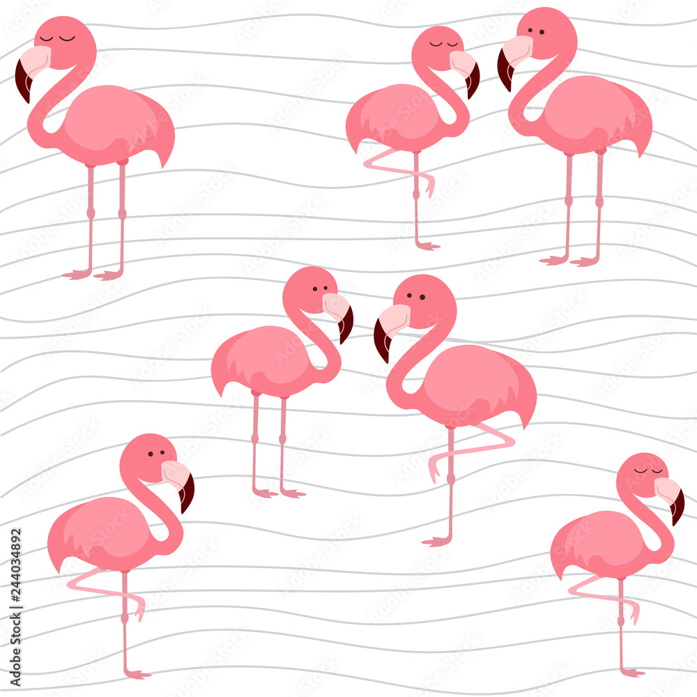 Fototapeta premium cute flamingo background, vector illustration