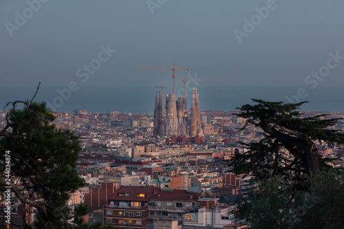  Sagrada Familia  temple dominating the skyline of Barcelona  Catalonia.