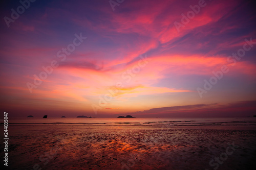 Twilight sky over the Sea beach.