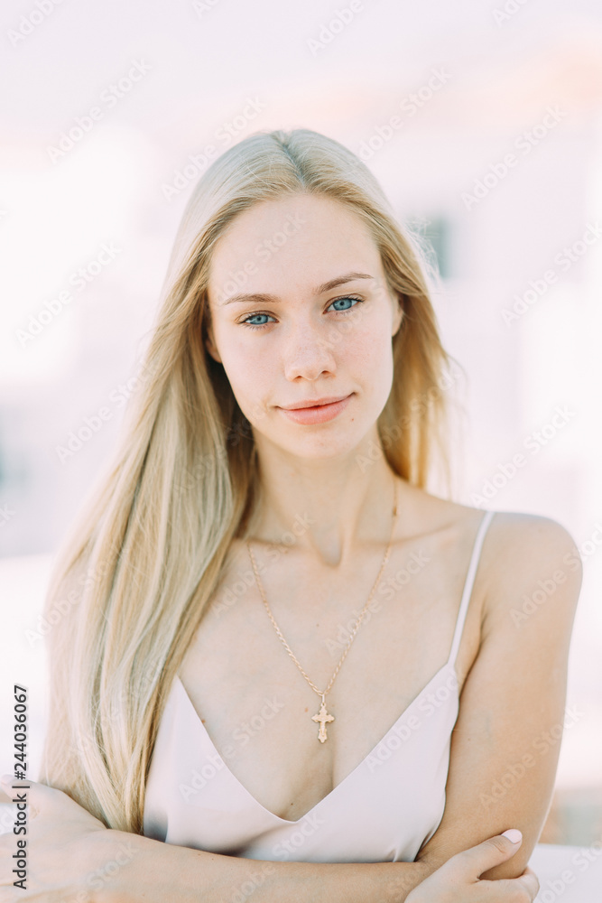 Bright morning bride in a Villa in Cyprus. Beautiful girl in a white boudoir dress. Bright morning bride in a Villa in Cyprus. Beautiful girl in a white boudoir dress.