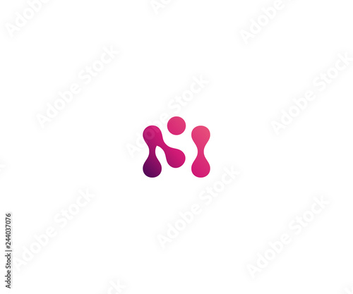 letter M technology logo design element