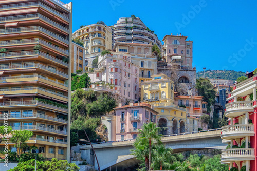 Obraz na płótnie Luxury apartment houses and apartment near Montecarlo in Principality of Monaco w salonie