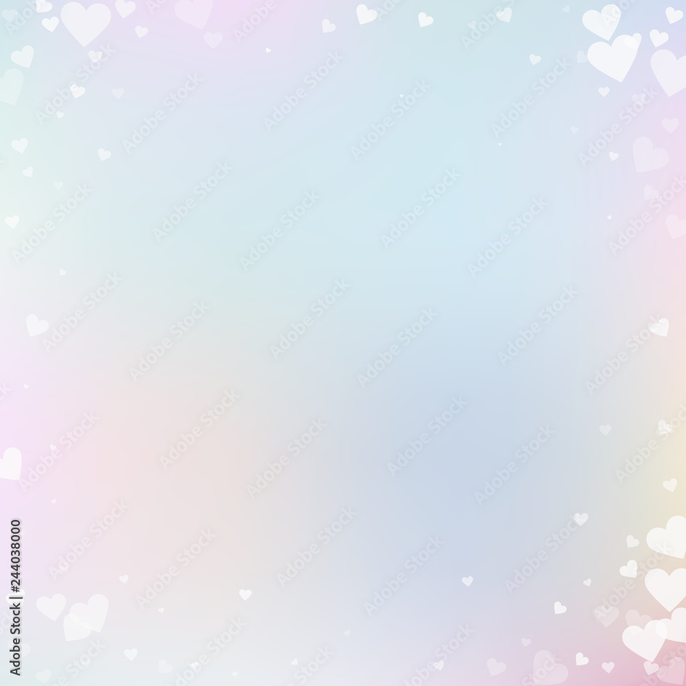 White heart love confettis. Valentine's day vignet White heart love confettis. Valentine's day vignet