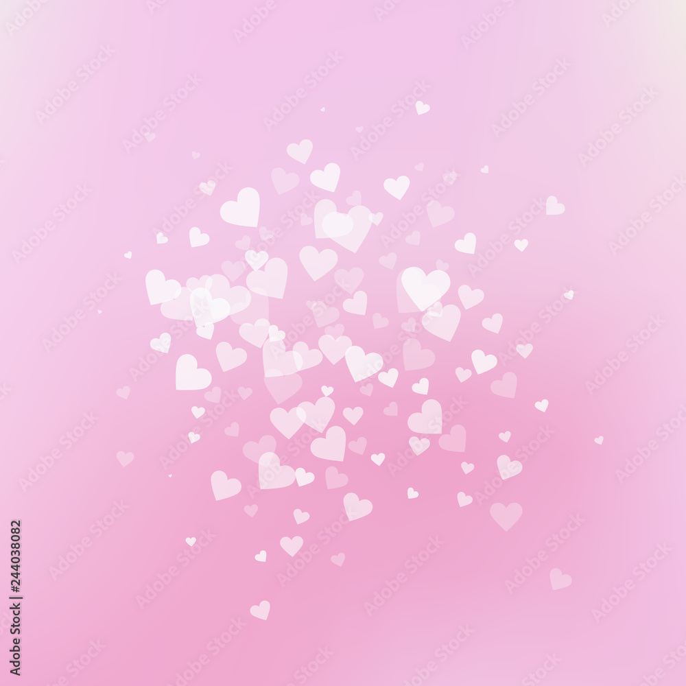 White heart love confettis. Valentine's day explos