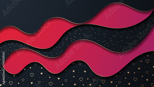 The Valentine s Day cut paper effect background