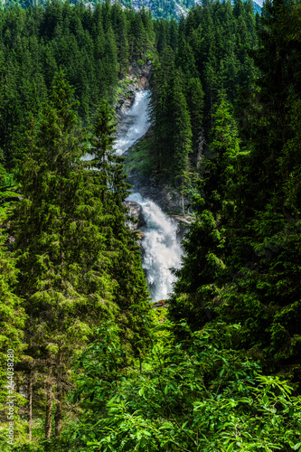 The Krimml Waterfalls in Austria. The falls are the highest in Europe and the fifth highest in the world.