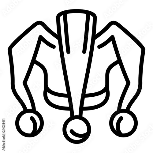 Clown hat icon. Outline clown hat vector icon for web design isolated on white background