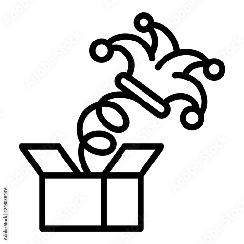 Spring box jester hat icon. Outline spring box jester hat vector icon for web design isolated on white background