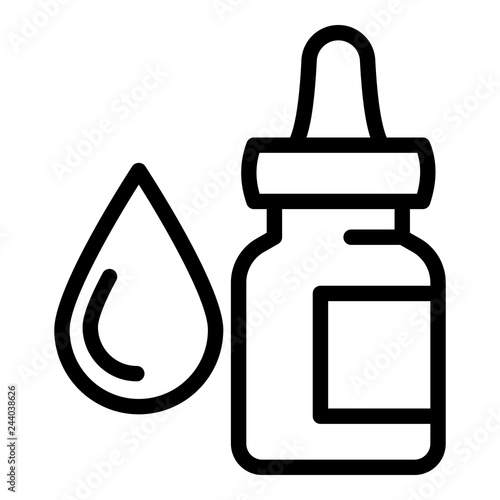 Eye dropper bottle icon. Outline eye dropper bottle vector icon for web design isolated on white background