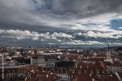 Prague with clouds