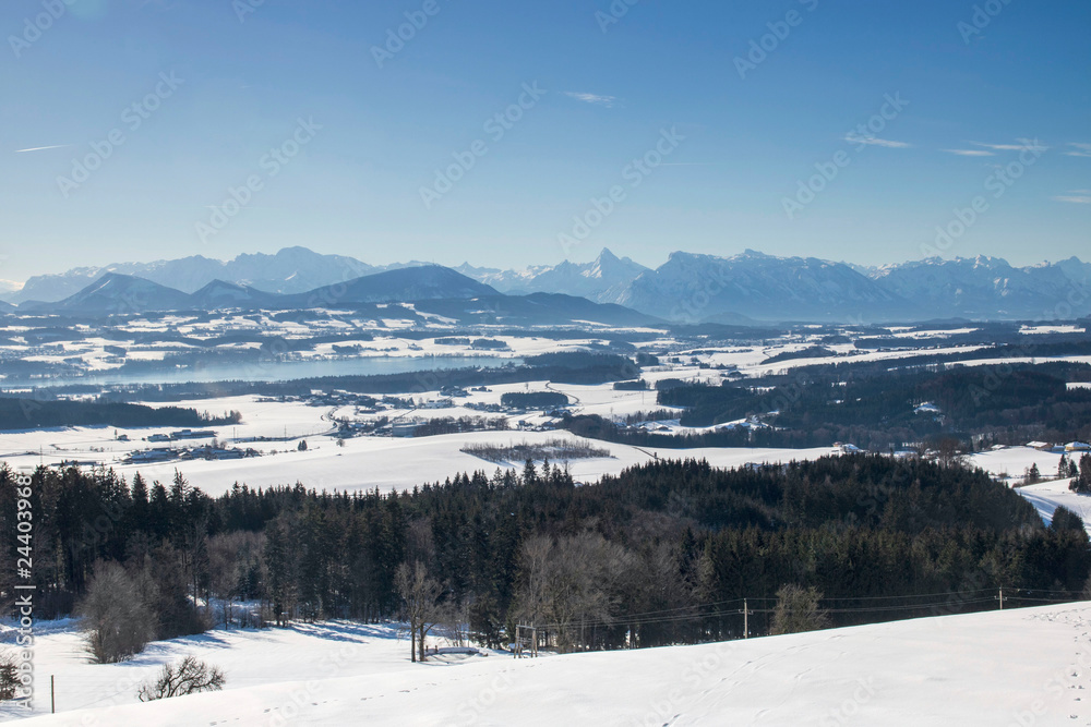 Panorama of Snow Mountain Range Landscape