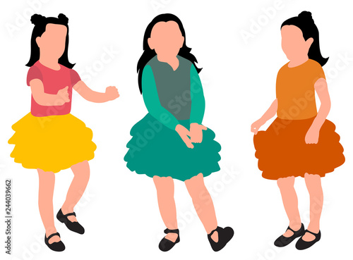 faceless child, girl, set, collection