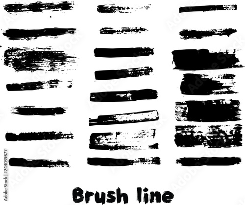 Brush line set on white background vector illustration 