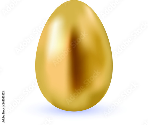 Golden egg on white background vector illustration 