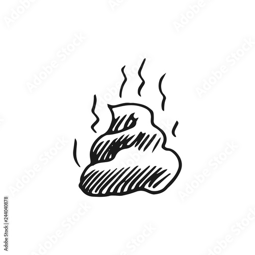 piece of shit vector doodle sketch isolated on white background