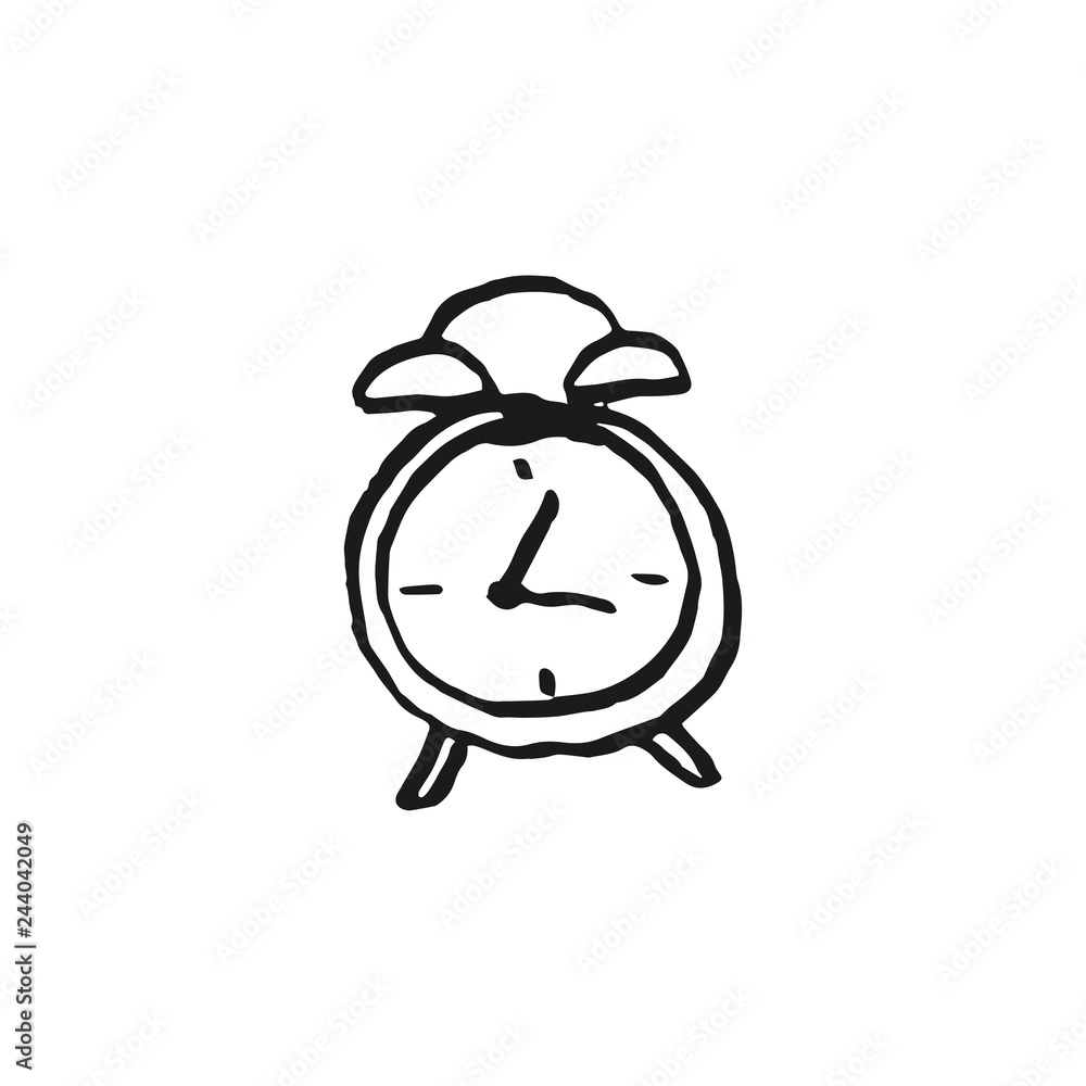 Obraz premium alarm clock vector doodle sketch isolated on white background