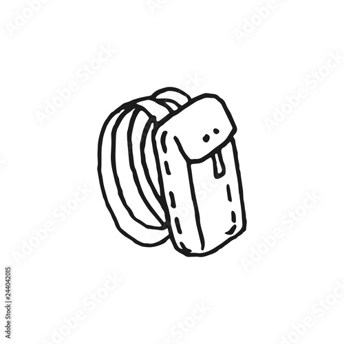 school bag vector doodle sketch isolated on white background