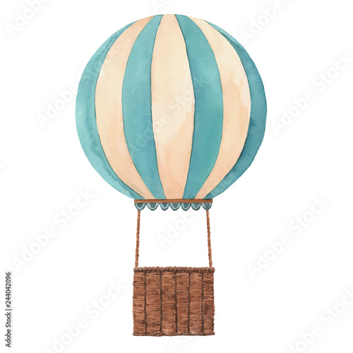Watercolor air baloon vector illustration
