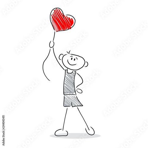 Figur hält Ballon