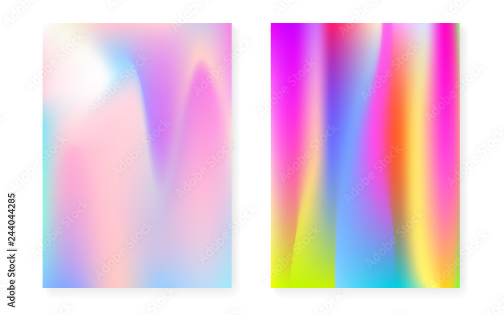 Holographic gradient background set with hologram cover. Holographic gradient background set with hologram cover.