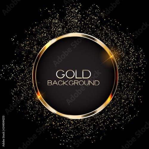 Abstract Card with Golden Frame Vector Illustration