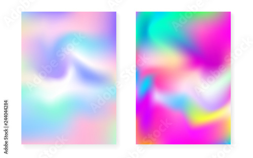 Hologram gradient background set with holographic cover.