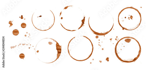 Εκτύπωση καμβά Coffee stain rings isolated on white background